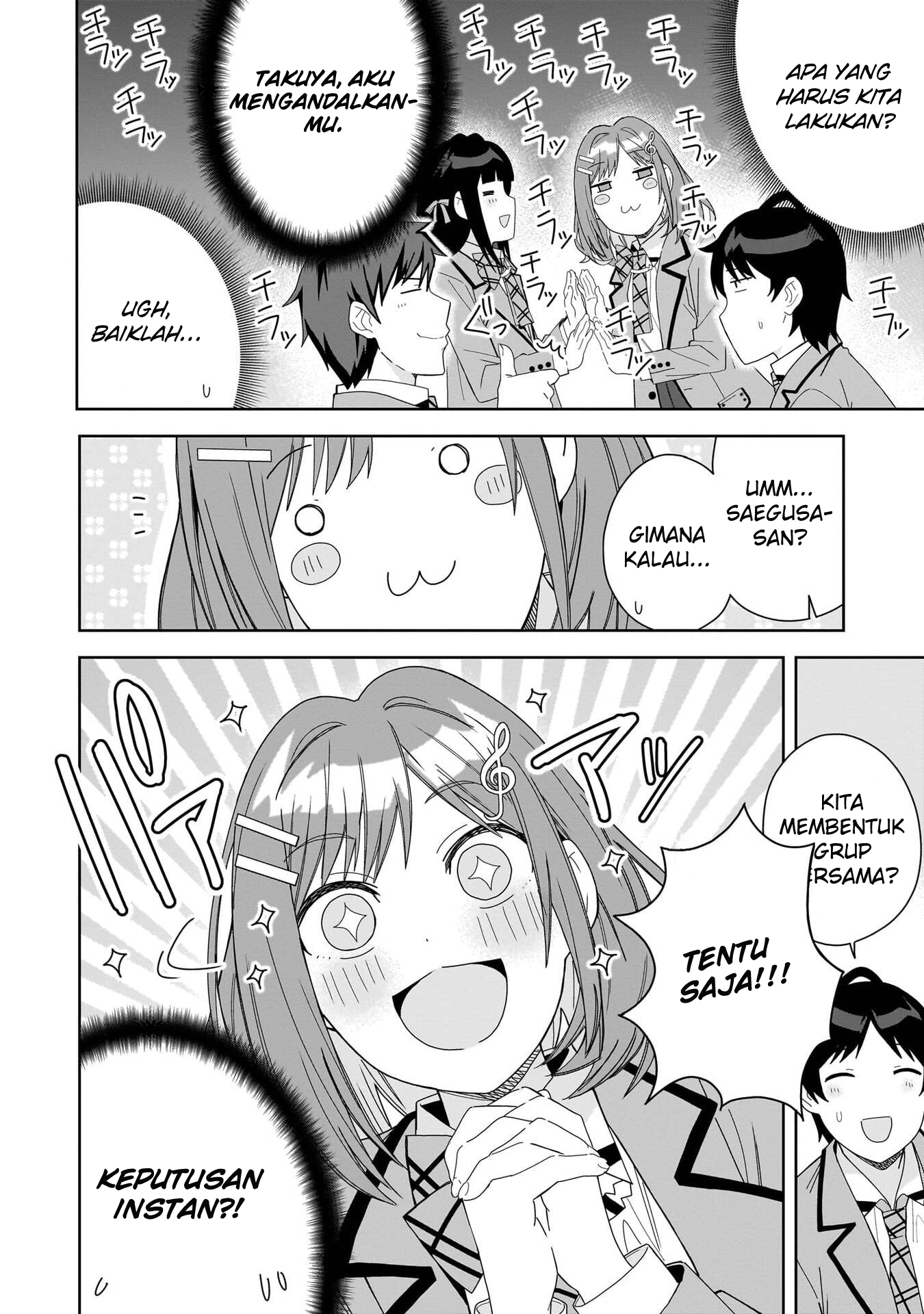 Classmate no Moto Idol ga, Tonikaku Kyodou Fushin Nan desu Chapter 4 Gambar 4