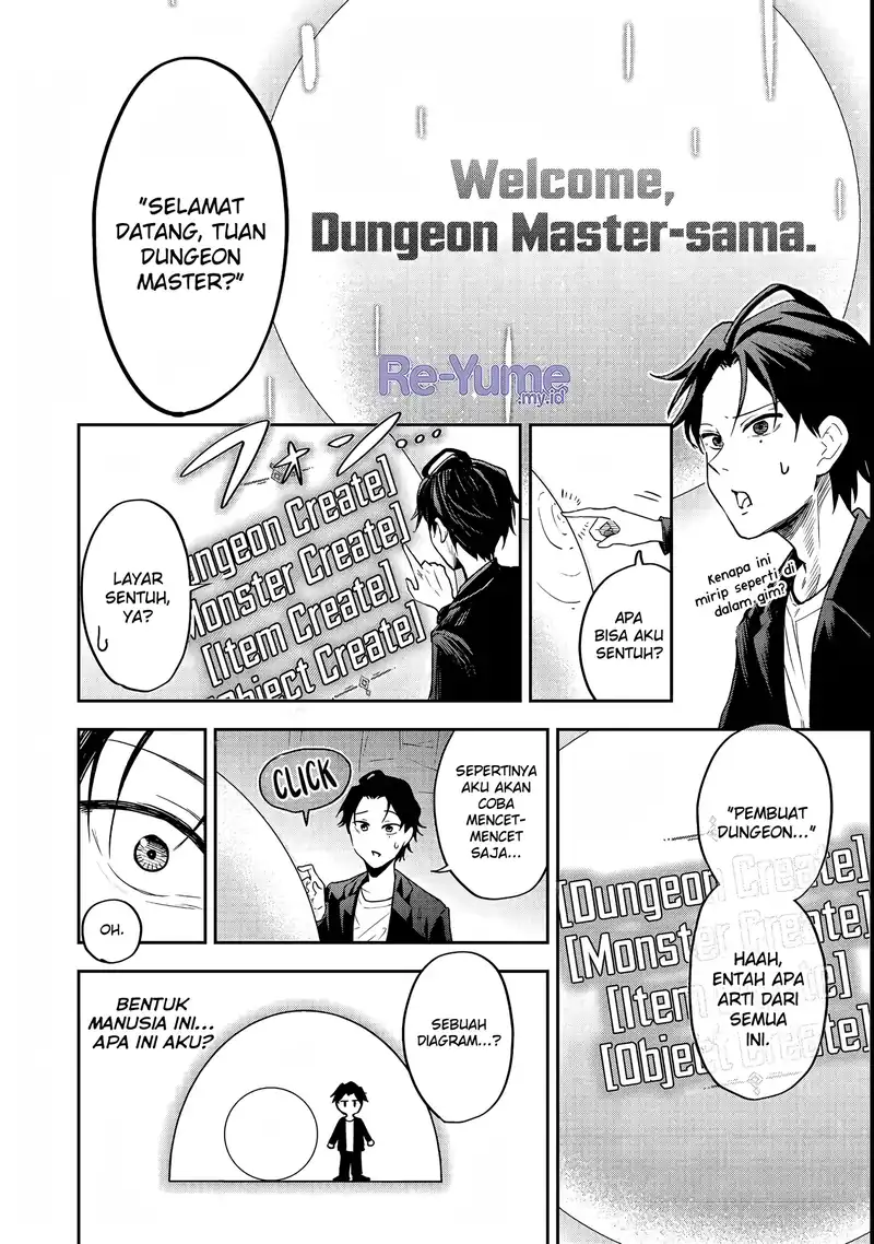 Dungeon Master Han-me ~Futsu ni Yatte mo Muri Soudakara Casino Tsukurukoto ni Shita~ Chapter 1 Gambar 6