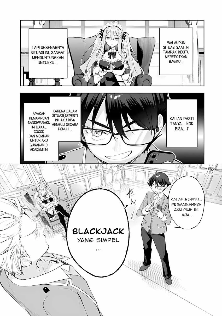 Ore wa Gakuen Zunou Battle no Ensyutsuka!: Jishou Mob ga Kage kara Egaku Saikyou Shujinkou Musou Scenario Chapter 5 Gambar 5