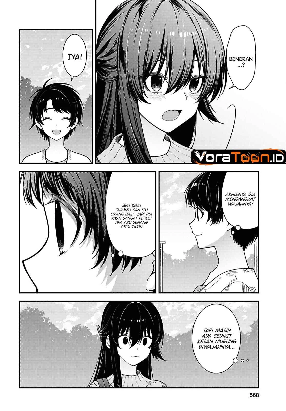 Tonari no Seki no Yankee Shimizu-san ga Kami o Kuroku Sometekita Chapter 22 Gambar 5